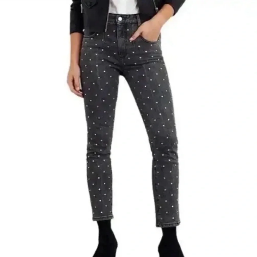 NWT Pilcro for Anthropologie Studded Ultra High Rise Jeans Size 28